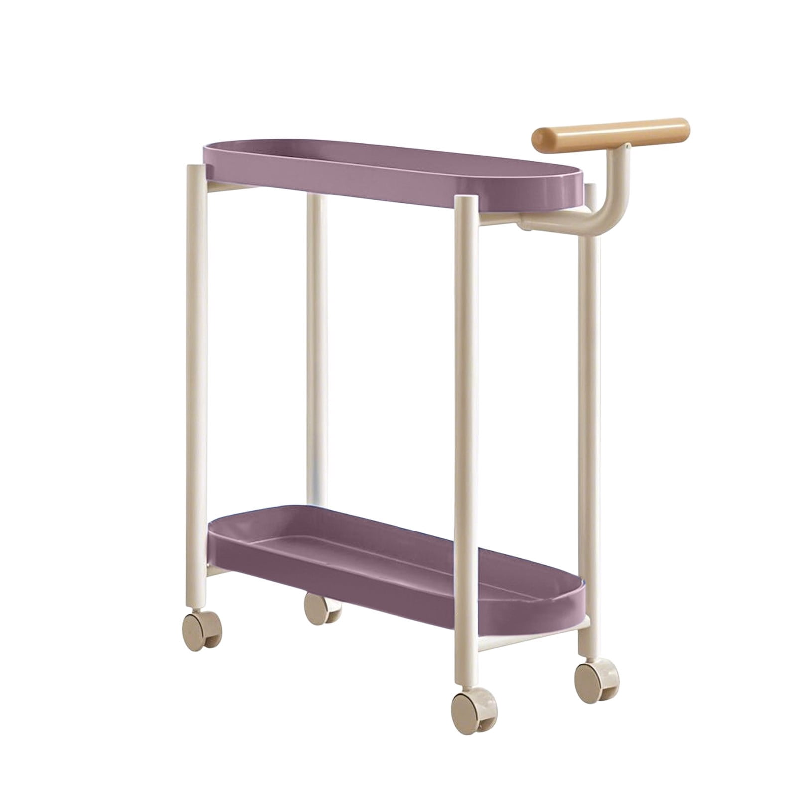 Bwiyojiz Rangement et Organisation 18.8x7x20.8 Pouces Table d'Appoint Roulante avec Roues Crème Table d'Extrémité Mobile-Chevet de Chambre Salon Portable Gigogne pour Petits Espaces, Cadeaux pour Elle, Violet