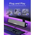 thumbnail image 4 of Computer Speakers, HiFi Sound Quality Computer Sound Bar, USB Powered PC Speakers, Bluetooth 5.0 and 3.5mm Aux-in Computer Speakers for Desktop, Laptops, PCs, Phones, Tablets, Xb, 4 of 7
