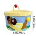 thumbnail image 3 of FcBaudy Cute Storage Basket With Rope Cover Hand Woven Basket And Souvenir Snack Toy Storage Box Cotton storage basket, 3 of 7