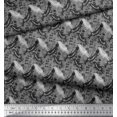 thumbnail image 2 of Soimoi Black Poly Georgette Fabric Text & Crow Bird Print Fabric by the Yard 52 Inch Wide, 2 of 3