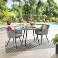 thumbnail image 2 of Modway Endeavor 3-Piece Rattan & Aluminum Patio Dining Set in Gray, 2 of 8