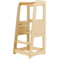 thumbnail image 1 of Blessy Kids Toddler Tower, Learning Stool, Toddler Standing Tower, Kitchen Helper 2 Step Stool with Adjustable Height Platform and Safety Rail, Wood, 1 of 3