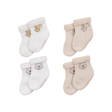 Disney Winnie The Pooh Infants' Unisex Layette Organic Cotton 4pk Socks
