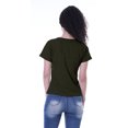 thumbnail image 3 of Moomaya T-shirt à Col Rond pour Femmes à Manches Courtes avec Poche Plaquée à Paillettes - OC, 3 of 6