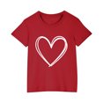 thumbnail image 1 of Posijego T-Shirt de la Saint-Valentin pour Garçons et Filles, T-Shirt Graphique avec Cœur, T-Shirts à Manches Courtes pour Enfants, Hauts en Coton, Vêtements, 1 of 6