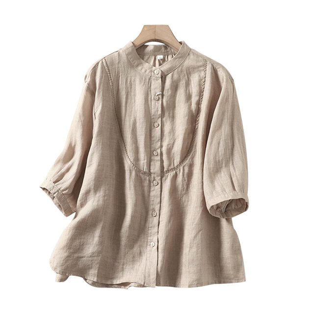 Pompotops Mode Femmes Manches Courtes Solide Col Rond Casual Élastique Blouse Confortable Chemise Dégagement