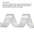 thumbnail image 3 of Unique Bargains 1 Inch 50 Yard Wide Satin Ribbon with Gold Edges Grosgrain Fabric Ribbon for Gift Wrapping, Silver, 3 of 7