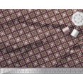 thumbnail image 2 of Soimoi Brown Velvet Fabric Aster & Roses Damask Print Fabric by Yard 58 Inch Wide, 2 of 5