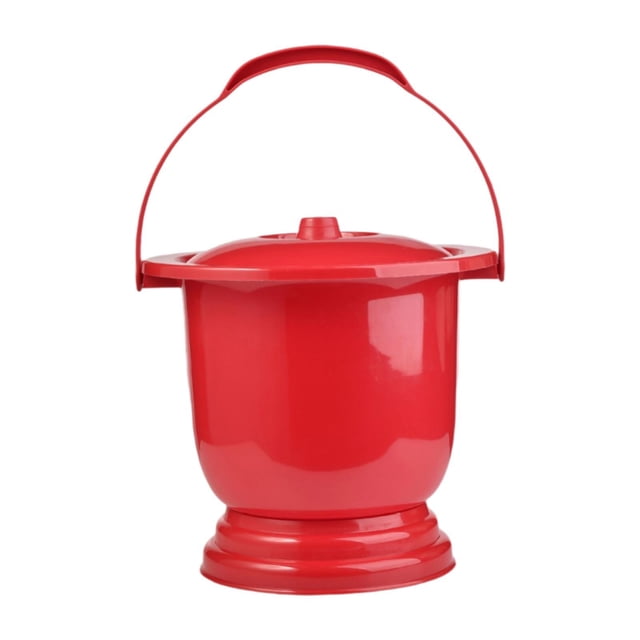 BELOVING Chamber Pot Bedside Commode Bucket Potty Urine Bucket for Elder Adults Child red