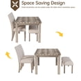 thumbnail image 3 of Morden Fort Farmhouse Dining Table Set for 4, Rustic Wooden Kitchen Table with Upholstered Bench&2 Chairs, Country Style Dining Set for Family Gatherings, 3 of 4