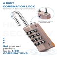thumbnail image 2 of CHUANK Lot de 3 Cadenas à Combinaison à Manille de 2,6 Pouces de Long, Cadenas Sport à 4 Chiffres Réinitialisables, Cadenas à Mot de Passe Multifonctionnel Imperméable pour l'Extérieur, pour Gym, Clôture, Casier du Personnel, 2 of 7