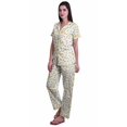 thumbnail image 2 of Moomaya Ensemble de Pyjama en Coton Imprimé à Col Cranté, Boutonné, pour Femmes, Tenue de Nuit, 2 of 6