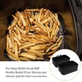 thumbnail image 3 of serony Air Fryer Baking Plate High Temperature Rectangle Non-Fading Liner Reusable Silicone Basket Kitchen Barbecue Cake Tool Black 2Pcs, 3 of 6