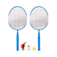 thumbnail image 1 of 1 Set Badminton Rackets Kids Badminton Training Tool Outdoor Sports Playing Toy Set with Three Balls (Blue), 1 of 8