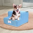 thumbnail image 4 of Milaget Stairs W/ Washable Cover Foldable Puppy Ladder Ladder Pet Ladder for Older Pets blue, 4 of 7