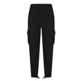 thumbnail image 4 of WRKEKC Cargo Pants for Men Pocket Patch Drawstring Multiple Pockets Straight Leg Work Pants Outdoor Fitness Pants for Active Wear, 4 of 5
