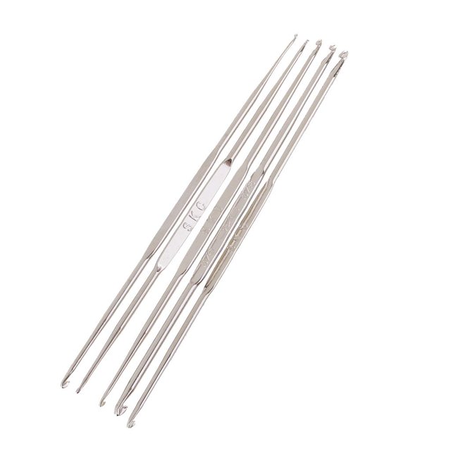 jifeng 5 Pieces/Set Knitted Tools Double End Crochet leptonema Practice Hook Lace Hook