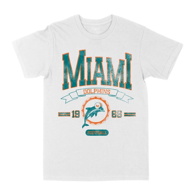NFL Miami Dolphins Dolphin Banner White 2X-Large T-Shirt