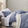 thumbnail image 4 of Bedsure Slate Blue Duvet Cover Queen Size - Soft Prewashed Queen Duvet Cover Set, 3 Pieces, 1 Duvet Cover 90x90 Inches with Zipper Closure and 2 Pillow Shams, Comforter Not Included, 4 of 6