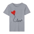 thumbnail image 4 of Meichang Hauts pour Femmes Valentines Day Chemises de Fête Col Rond Hauts T-Shirts à Imprimé Cœur d'Amour Manches Courtes Jolis T-Shirts Blouses en Liquidation, 4 of 5