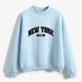 thumbnail image 4 of HNMKIU Women's Tops Autumn Winter O Neck Solid Color Printed Long Sleeve Pullover Sweatshirt, 4 of 4