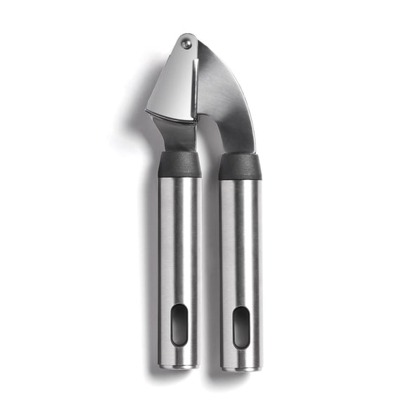 Starfrit Gourmet STEEL Presse-Ail, Grande Capacité, Manche en Acier Inoxydable 430 Durable, Compartiment Pivotant Pour Nettoyage Facile, Va au Lave-Vaisselle