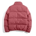 thumbnail image 4 of IROINID Women's Puffer Jacket Long Sleeve Solid Color Stand Collar Outwear, Loose Paras Windproof Padded Clothes Jacket, 4 of 5