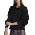 thumbnail image 1 of Pullovers Tricotés à Col Roulé Manches Longues Demi-Fermeture à Glissière pour Femmes Automne Hiver Vintage Tricoté Chandail en Molleton Rose Foncé S, 1 of 6