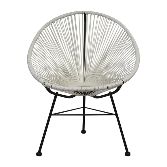 Plata Import Acapulco Chair in White, Wire Lounge Chair, Plastic Lounge Chair, Beach Lounge Chair, Indoor-Outdoor Lounge Chair, Patio Lounge Chair, Oval Lounge Chair