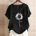 thumbnail image 2 of AMERTEER Mode Femmes T-Shirt Décontracté à Imprimé Tournesol Manches Courtes Col Rond Blouse Hauts T-Shirt pour Femmes, 2 of 3
