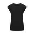 thumbnail image 4 of AherBiu Hauts d'Été pour Femmes à Manches Cap, Haut Basique, T-Shirts, Chemises, Confortable, Couleur Unie, Blouse à Col Rond, 4 of 6