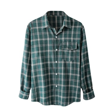 CEHVOM New Casual Fashion Men's Plaid Shirt Loose Youth Long Sleeve Shirt Men's Casual Shirt Coat Long Sleeve Turndown Collar Blouse & Shirt Sale