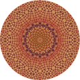 thumbnail image 1 of Ahgly Company Machine Washable Indoor Round Transitional Orange Area Rugs, 5' Round, 1 of 7