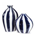 thumbnail image 2 of Vase à Bourgeons Rayé Bleu et Blanc, 2 of 2