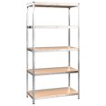 thumbnail image 3 of vidaXL 5-Layer Shelves 5 pcs Silver Steel&Engineered Wood, 3 of 5