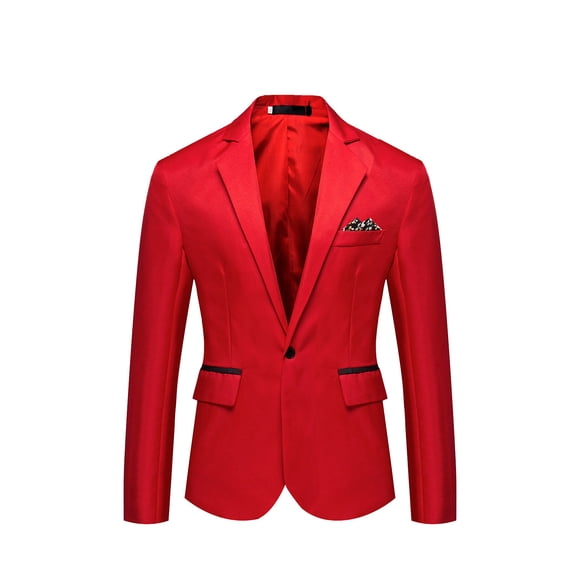 Pisexur Men's Plus Size Blazer Casual Slim Fit Suit Blazer Jacket One Button Lightweight Sport Coats Formal Dress Daily Business Suit Jacket