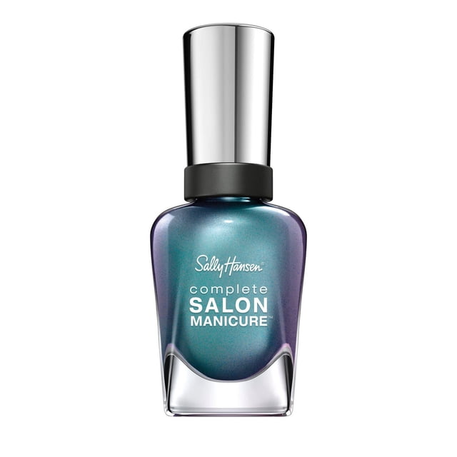 Sally Hansen Complete Salon Manicure Vernis à Ongles en Teinte Sarcelle Métallique avec Capuchon Argenté, Doté d'Un Complexe de Kératine pour des Ongles Plus Forts, d'Une Résistance aux Éclats et d'Un Pinceau de Précision pour une application Facile, Convient pour Réaliser des Manucures de Qualité Salon à la Maison.