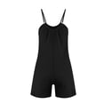 thumbnail image 4 of AherBiu Wide Leg Short Jumpsuits for Women Sleeveless Spaghetti Strap Summer Boho Rompers with Pockets, 4 of 7