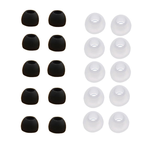TopLLC 10 Paires Embouts d'Oreilles de Rechange en Silicone Transparent de Taille Moyenne pour
