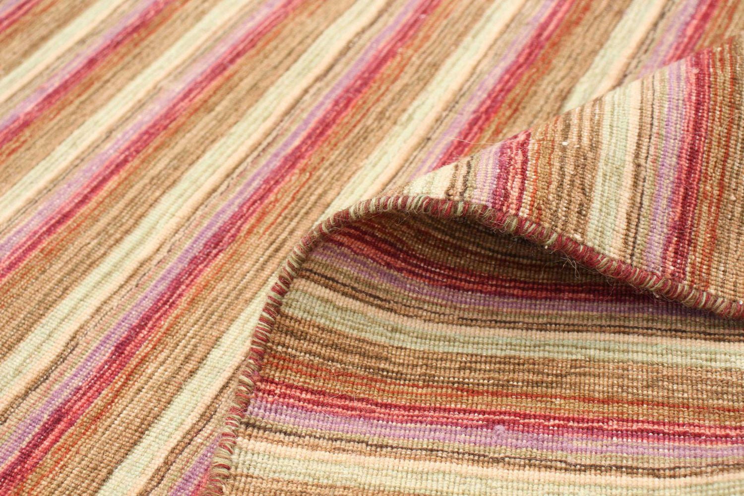 ECARPETGALLERY 4'7" x 6'7" Flat-weaves & Kilims Manhattan Hand Made Area Rug for Living Room, Dining Room and Bedroom in Brown