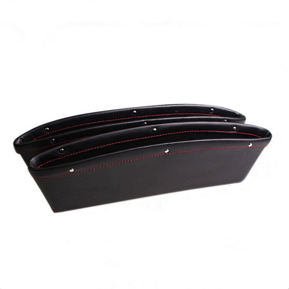SHISUYAN Car Organization Black Rectangular Gap Filler Pu Leather 1Pack