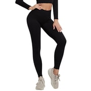 Ediodpoh Women's Solid Pants Workout Leggings High Waist Pant Yoga Elastic Fashion Pants Yoga Pants For Women Black L
