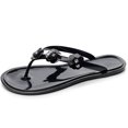 thumbnail image 2 of LSLJS Women's Summer Jeweled Rhinestone T-Strap Flat Sandals Beach Flip Flop Shoes, 2 of 8