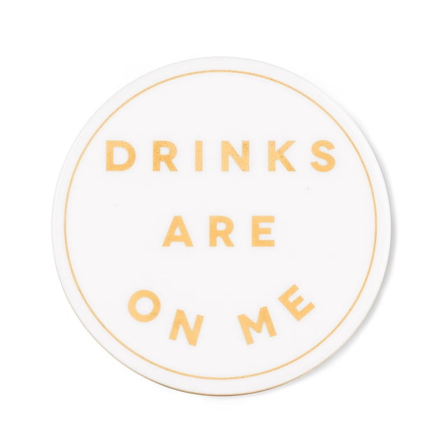 Ensemble de 4 Boissons Blanches avec de l'Or Sont sur Moi Sous-Verres