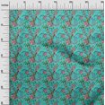thumbnail image 3 of oneOone Polyester Spandex Turquoise Blue Fabric Asian Japanese Floral Sewing Material Print Fabric By The Yard 56 Inch Wide, 3 of 4