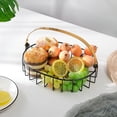 thumbnail image 1 of ZZkhGO Black Iron Fruit Basket, Compact Storage Tray, Sturdy Metal Organizer for Coffee Table Candy Display, 1 of 6