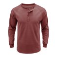 thumbnail image 3 of Innerwin Blouse Long Sleeve Mens Summer Tops Beach Solid Color Casual T Shirts Rust Red L, 3 of 6
