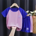 thumbnail image 2 of MIASHUI Ensemble de T-Shirt à Manches Courtes et Shorts en Maille Active pour Garçons, Rose, 2-3 Ans, 2 of 3