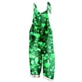 thumbnail image 3 of QATAINLAV Wide Leg Linen Jumpsuits for Women St Patricks Day Outfits Funny Graphic Spaghetti Strap Rompers One Piece Pants with Pockets Green XXXL Spring Savings, 3 of 6