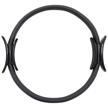 GoZone Pilates Ring, Yoga Fitness Circle for Leg and Arm Exercise, Black, 15 Inch